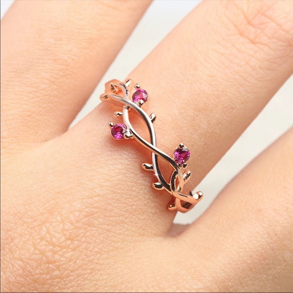 undefined Jewelry - New Women’s Rose Gold Plated Sapphire Ring